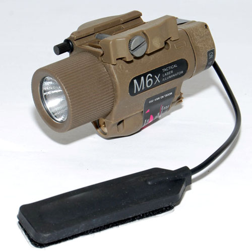 M6X Red Laser & Illuminator Flashlight IN TAN w Led&Xenon Bulbs